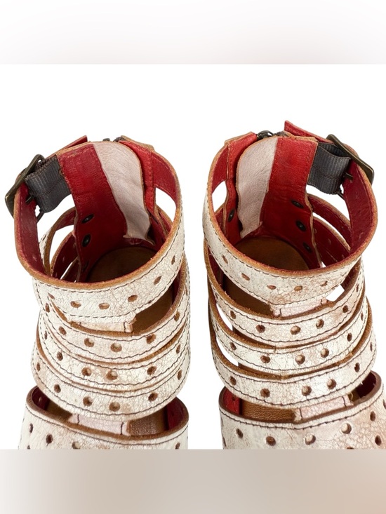Bed Stu Artemis Gladiator Sandals Nectar Lux Ivory Distressed Leather Size 5.5